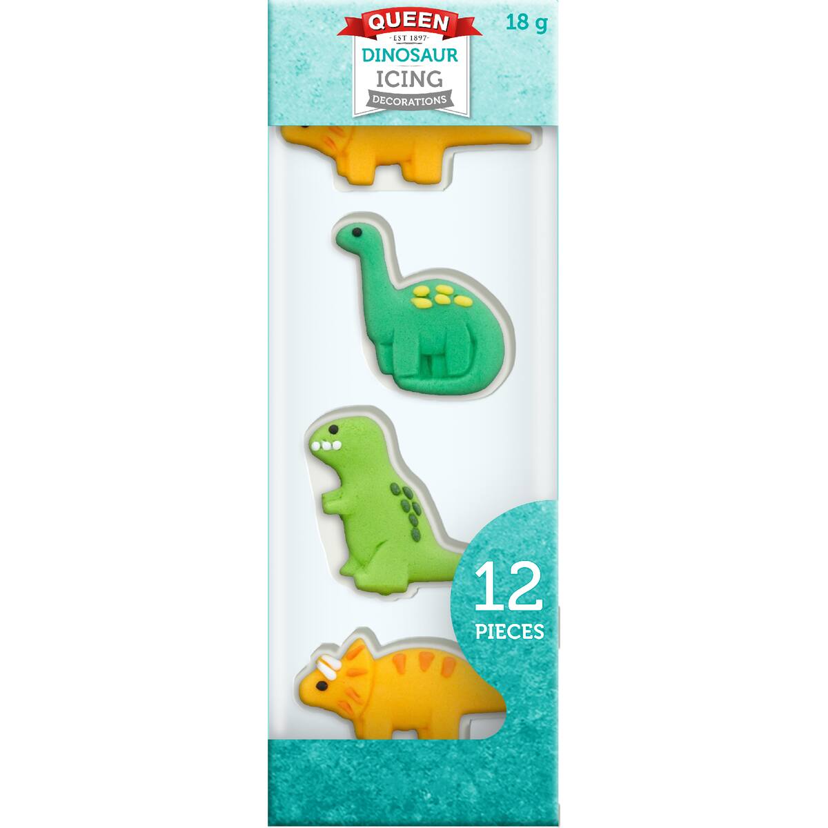 Queen Dinosaur Icing Decorations 12 Pack