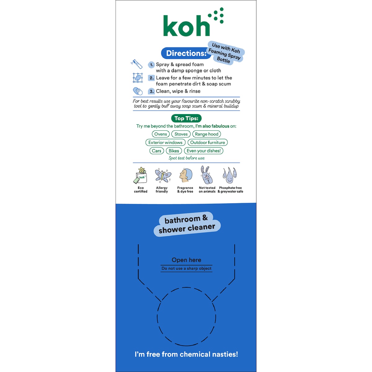 Koh Bathroom & Shower Cleaner Refill 1.8l