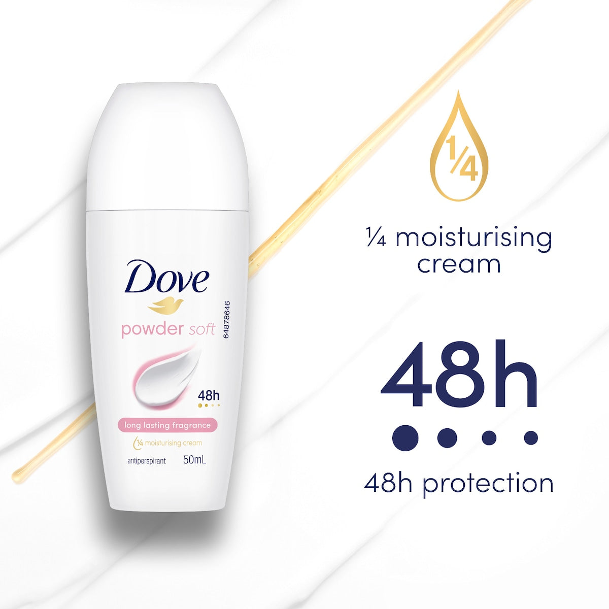 Dove Women 48hr Deodorant Roll On Powder 50ml