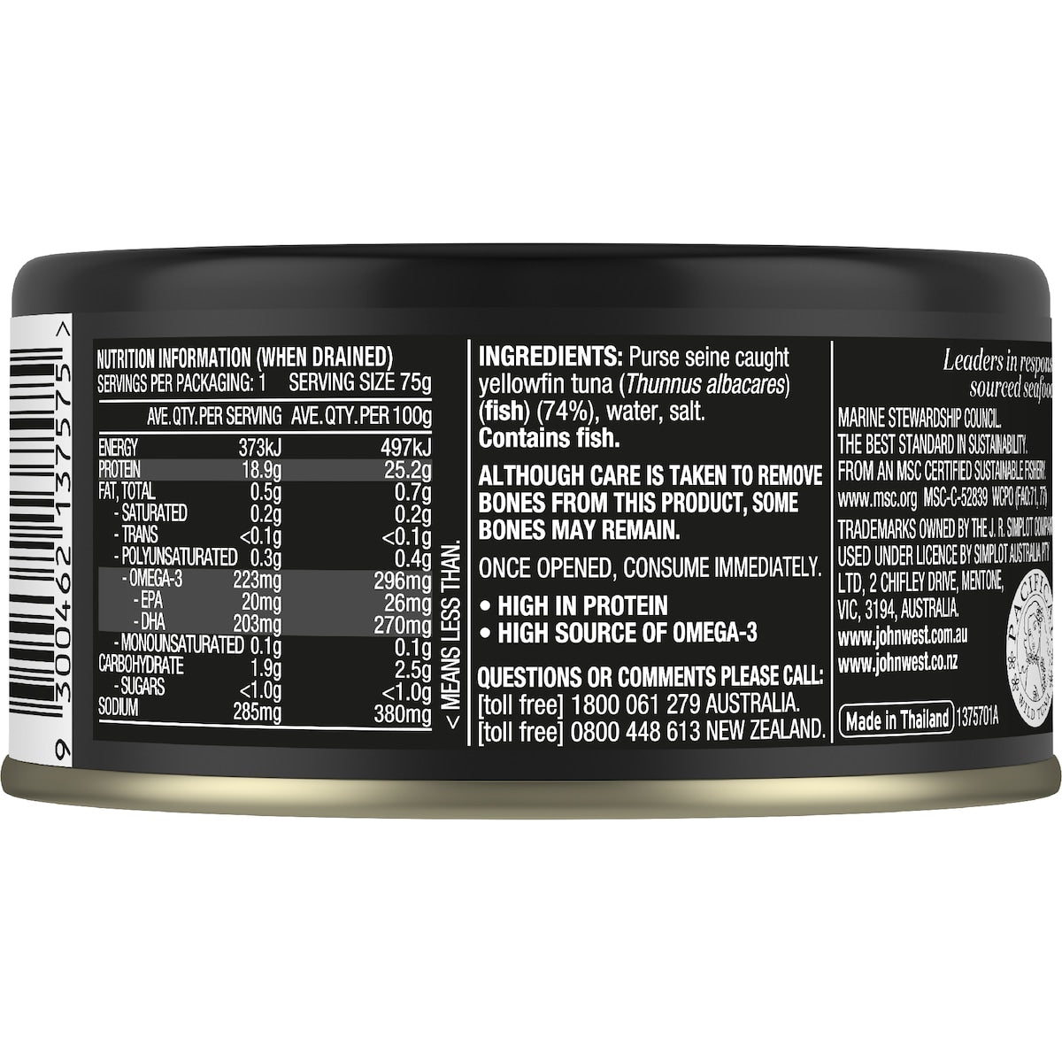 John West Yellowfin Tuna In Springwater 90g