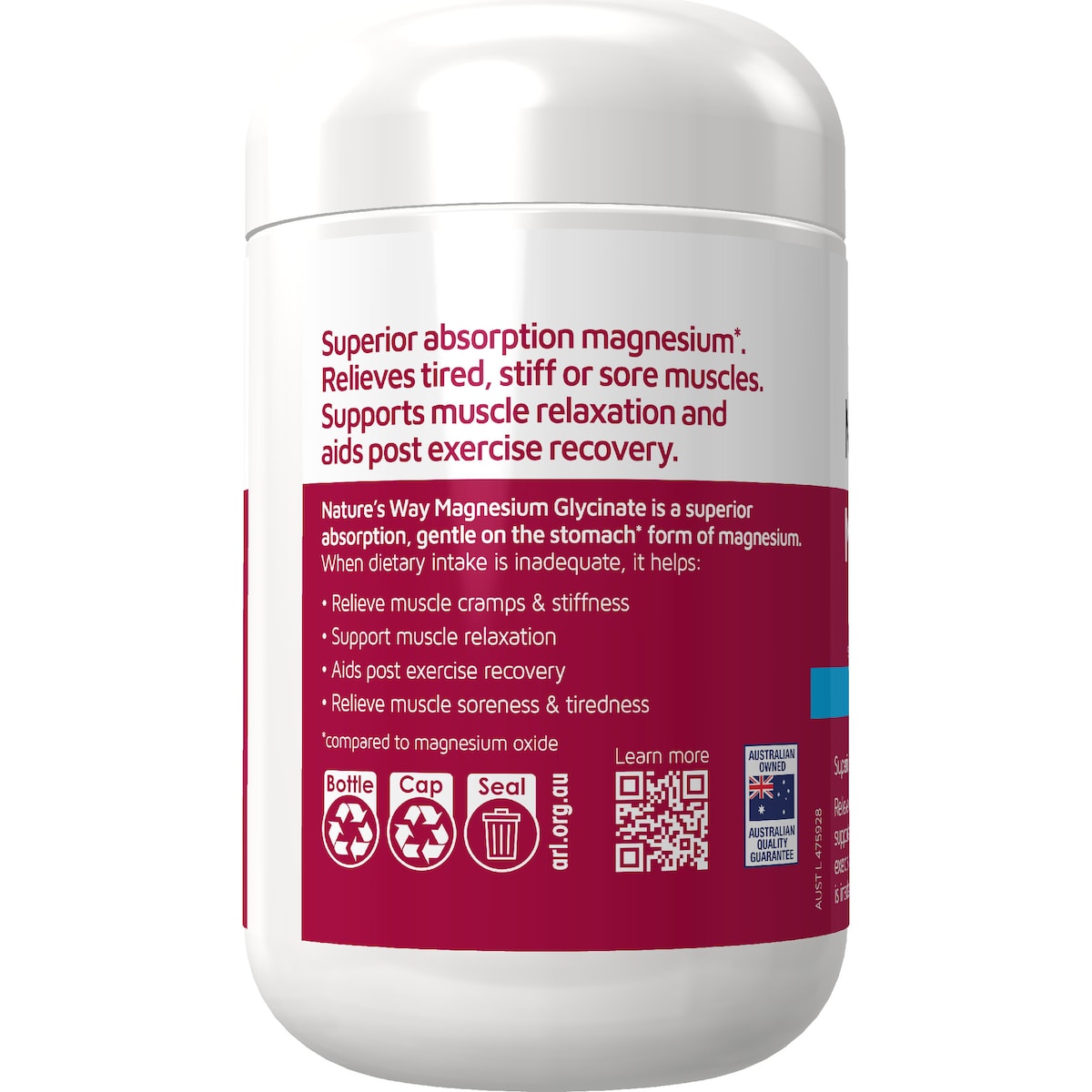 Natures Way Magnesium Glycinate Tablets 130 Pack