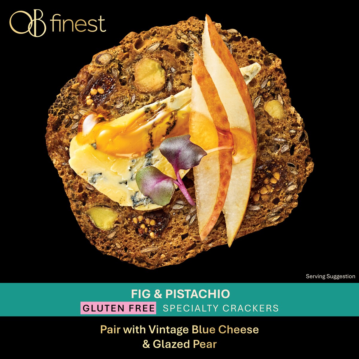 OB Finest Gluten Free Speciality Crackers Fig & Pistachio 130g