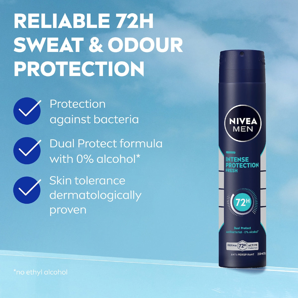 Nivea Men Intense Protection Fresh 72hr Antiperspirant Deodorant 250ml