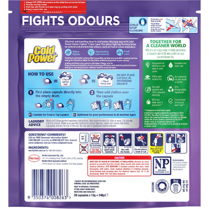 Cold Power Laundry Capsules Odour Fighter 29 Pack