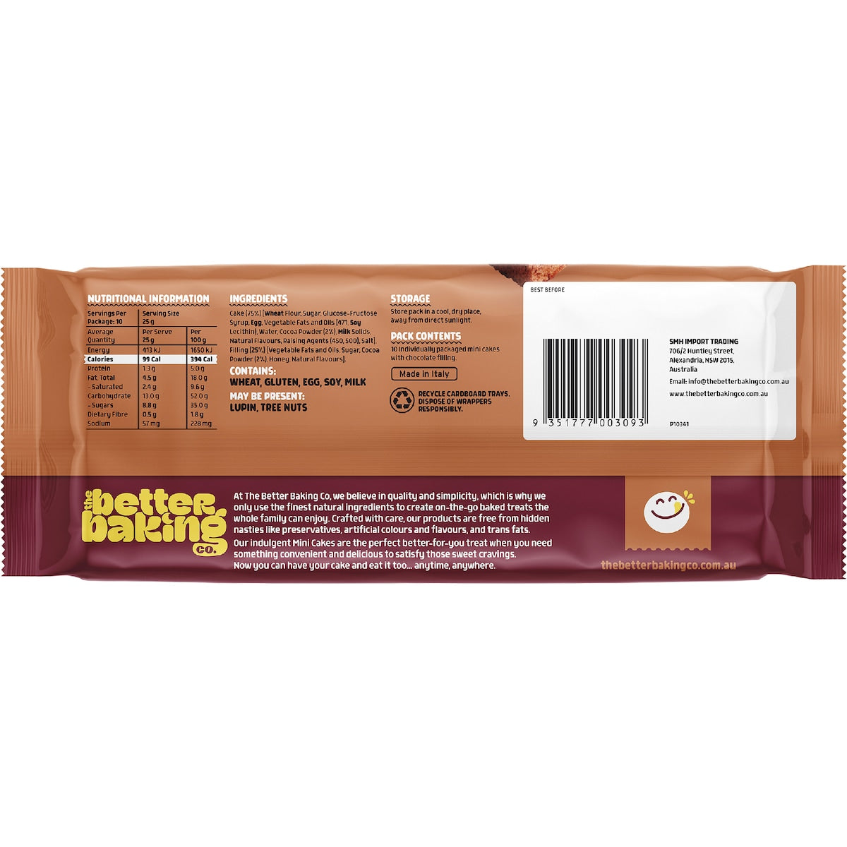 The Better Baking Co. Mini Cakes Chocolate 10 Pack