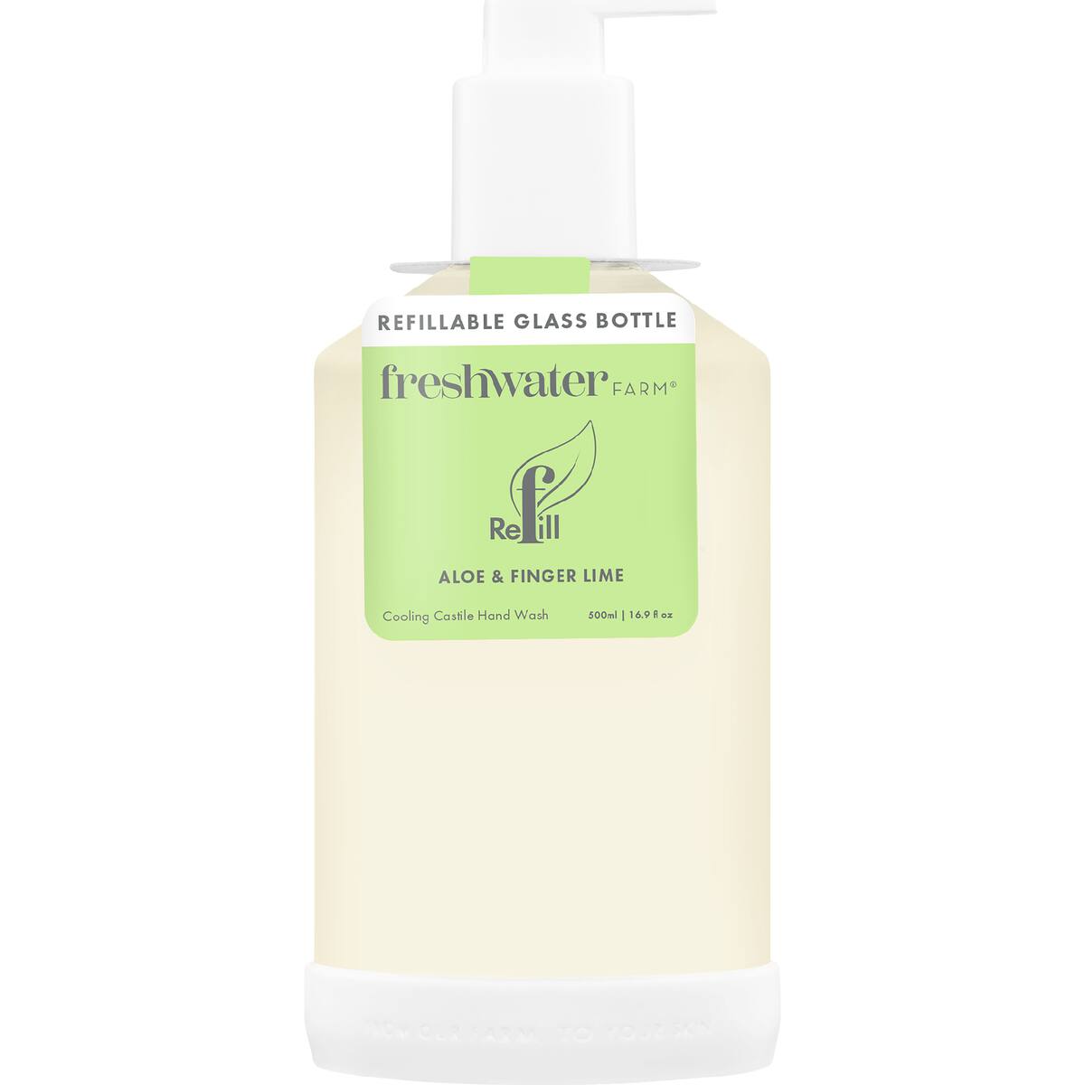 Freshwater Farm Australia Hand Wash Glass Bottle Aloe & Finger Lime 500ml