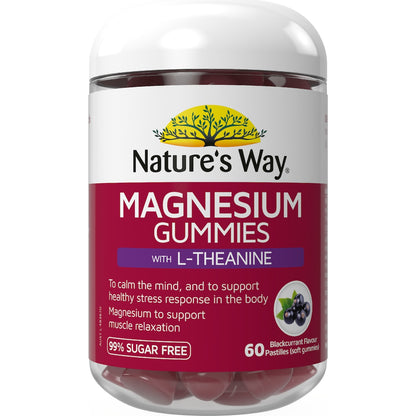 Natures Way Magnesium Gummies With L Theanine 60 Pack