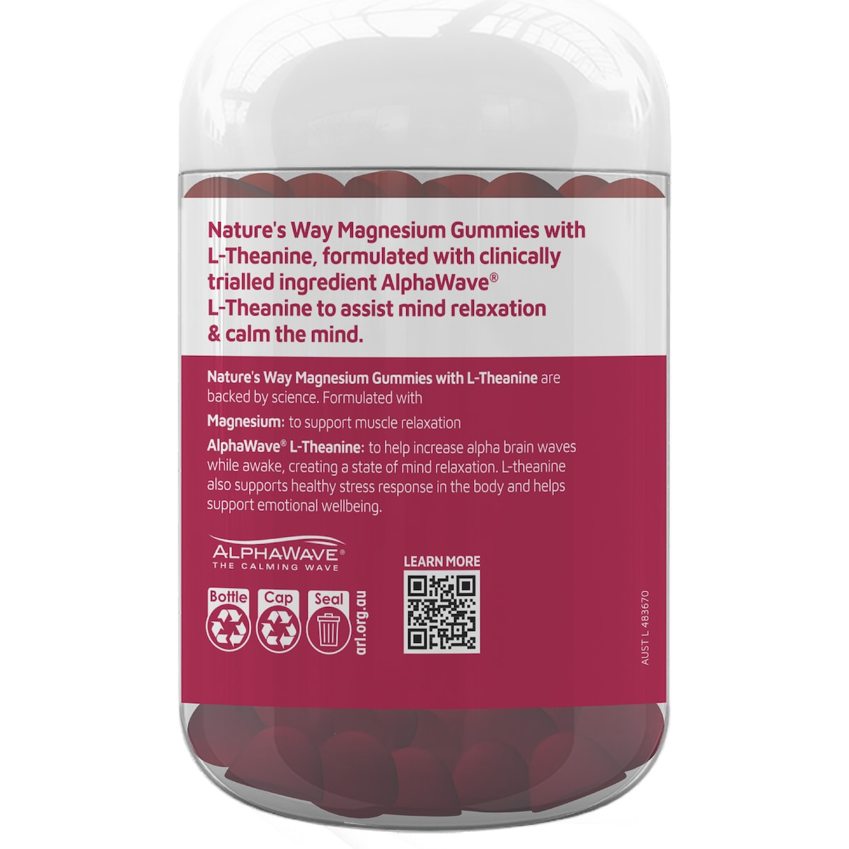 Natures Way Magnesium Gummies With L Theanine 60 Pack