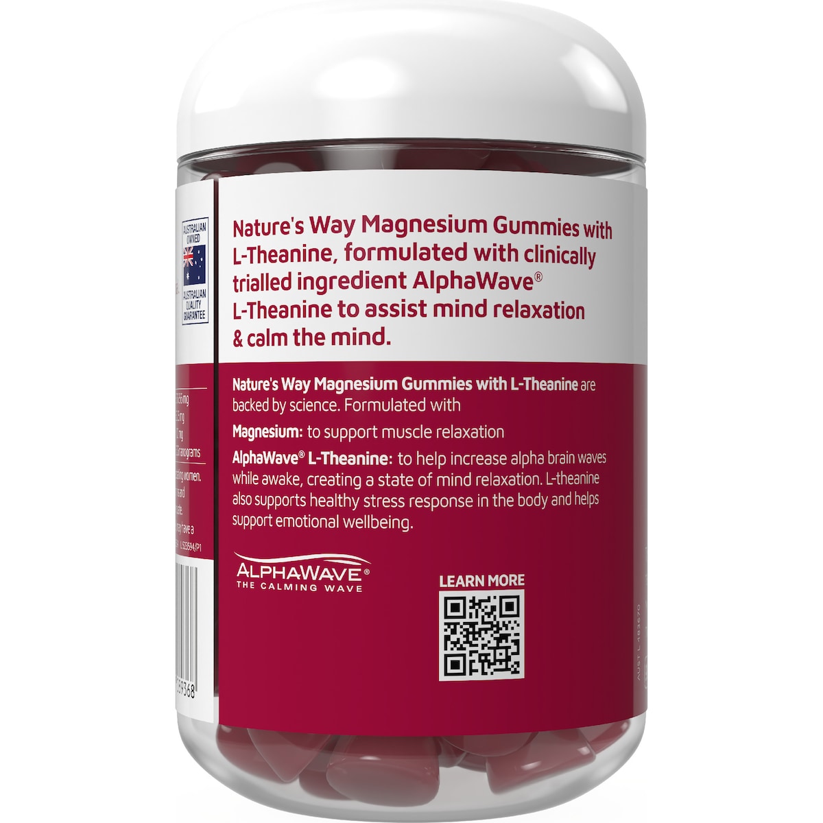 Natures Way Magnesium Gummies With L Theanine 60 Pack