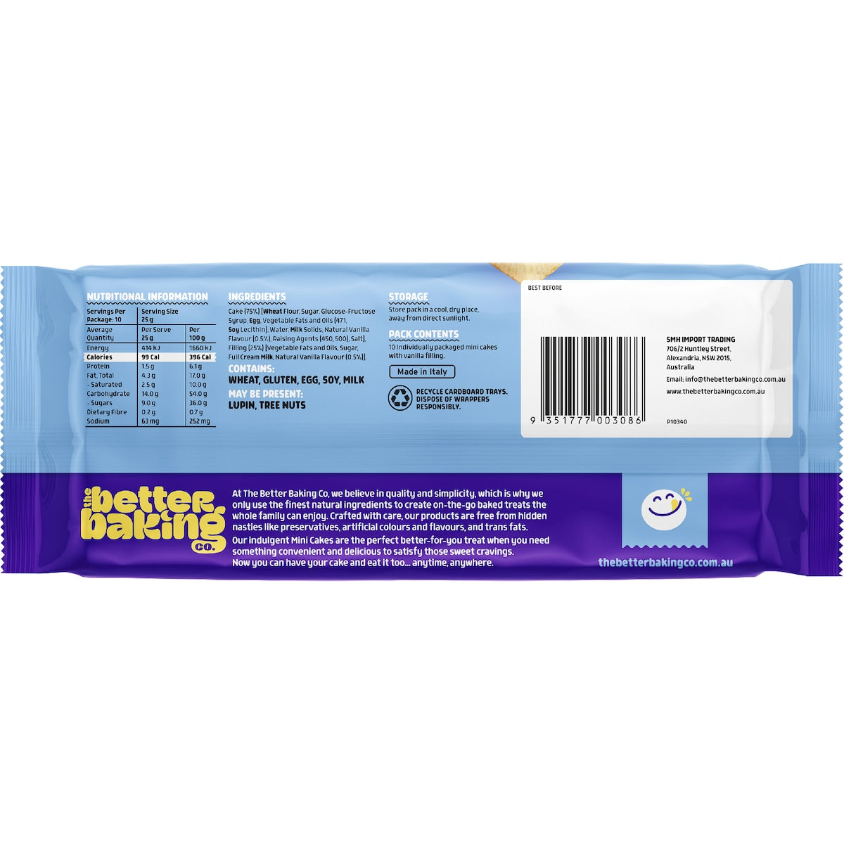 The Better Baking Co. Mini Cakes Vanilla 10 Pack