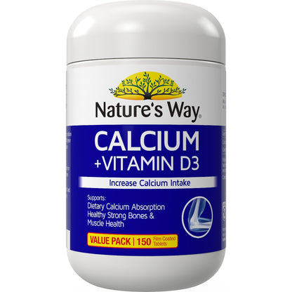 Natures Way Calcium + Vitamin D3 Tablets 150 Pack