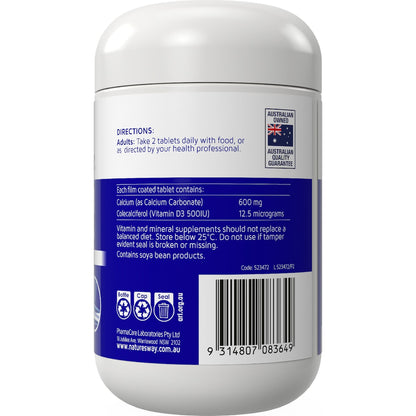 Natures Way Calcium + Vitamin D3 Tablets 150 Pack