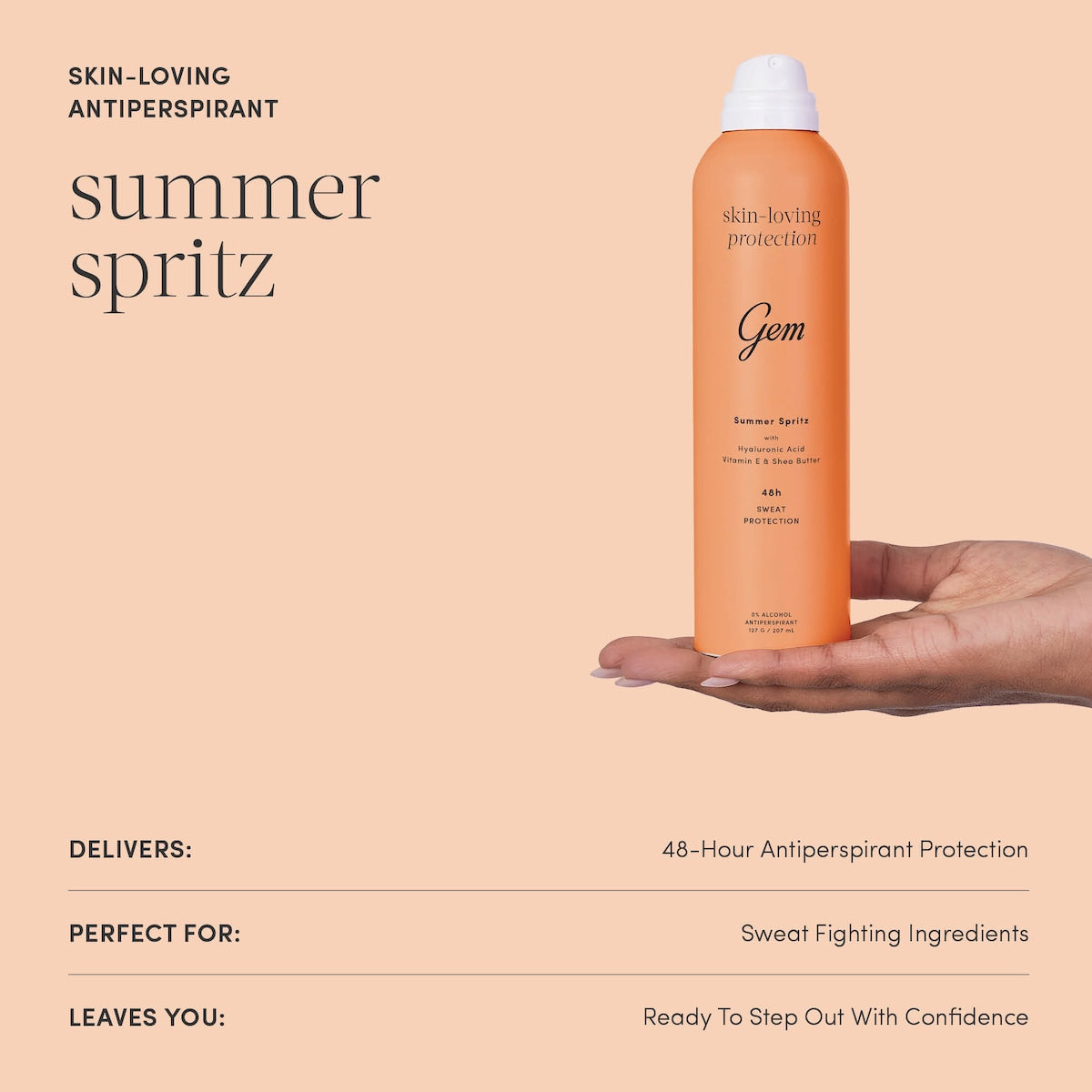 Gem Deodorant Antiperspirant Summer Spritz 207ml