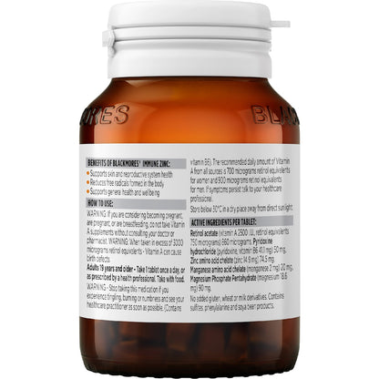 Blackmores Immune Zinc Tablets 120 Pack