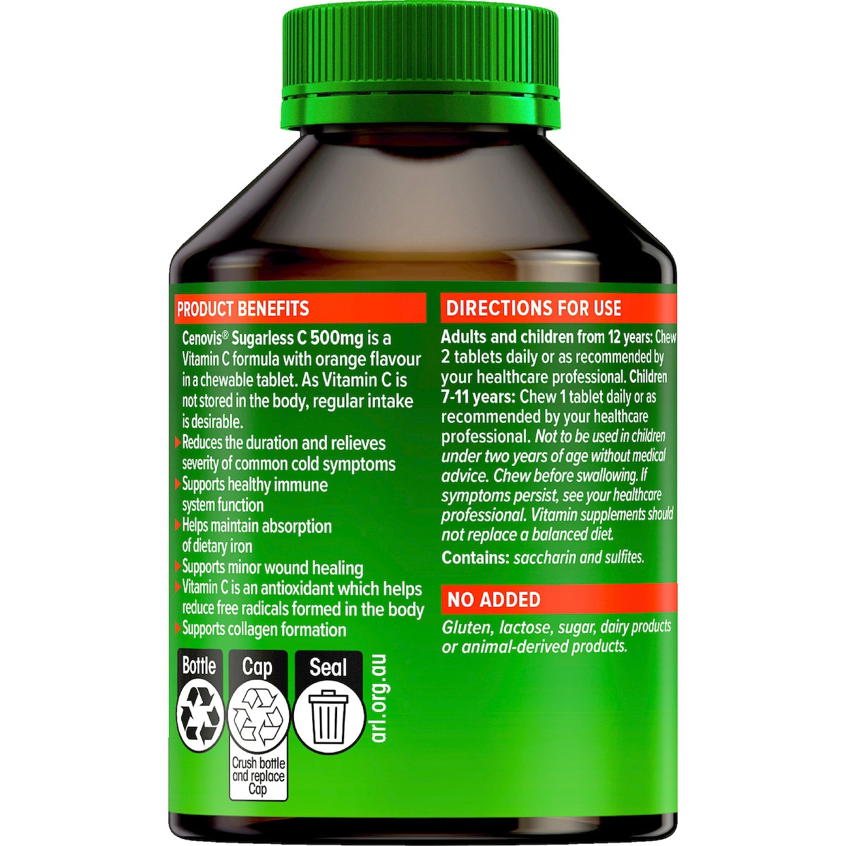 Cenovis Sugarless Vitamin C Chewable Tablets For Immune Support 320 Pack