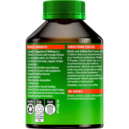 Cenovis Sugarless Vitamin C Chewable Tablets For Immune Support 320 Pack