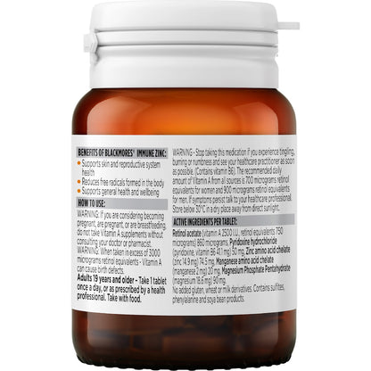 Blackmores Immune Zinc Tablets 60 Pack