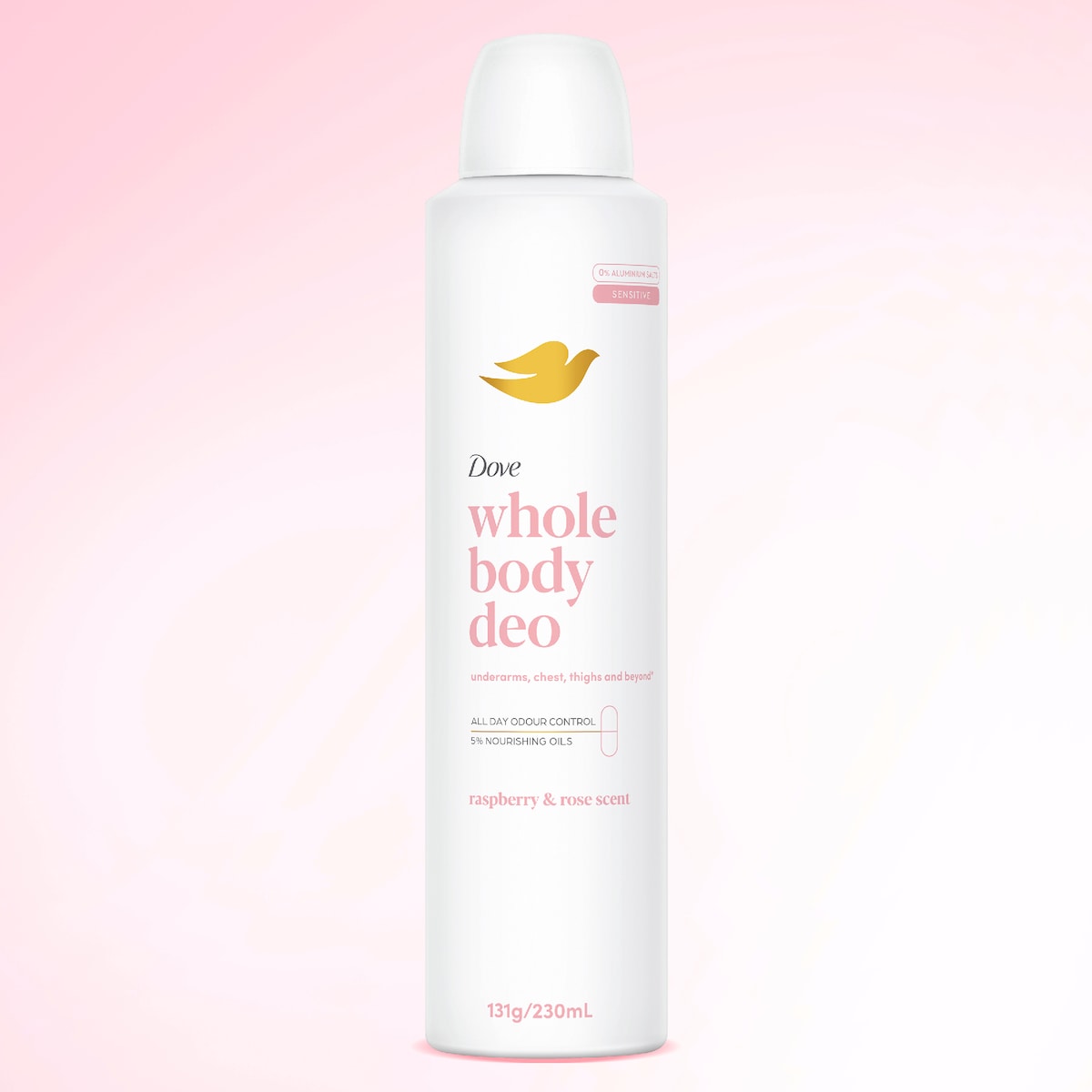 Dove Women Whole Body Deodorant Aerosol Raspberry Rose 230ml