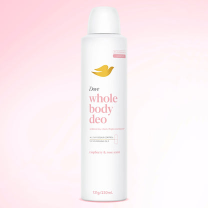 Dove Women Whole Body Deodorant Aerosol Raspberry Rose 230ml