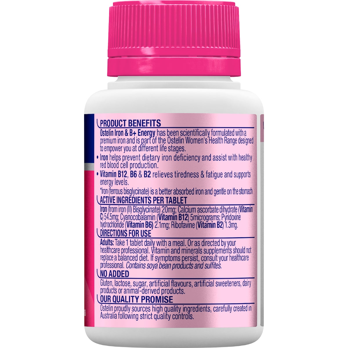Ostelin Iron & B+ Energy Tablets For Womens Health 30 Pack