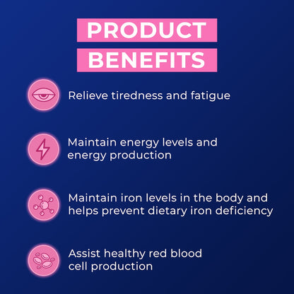 Ostelin Iron & B+ Energy Tablets For Womens Health 30 Pack