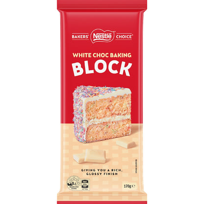 Nestle Bakers Choice White Choc Baking Block 170g