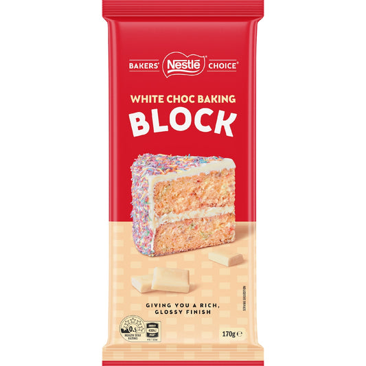 Nestle Bakers Choice White Choc Baking Block 170g