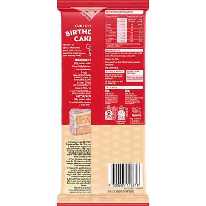 Nestle Bakers Choice White Choc Baking Block 170g