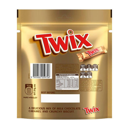 Twix Milk Chocolate Caramel Biscuit Party Share Bag 11 Pieces - 159g