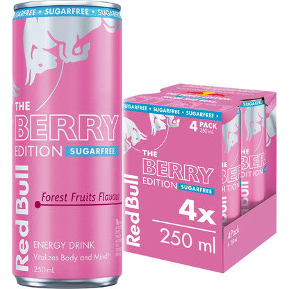 Red Bull Sugarfree Energy Drink Berry Edition 250ml X 4 Pack