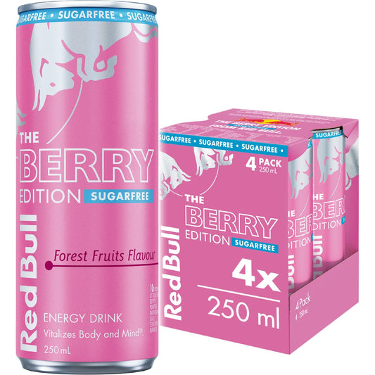 Red Bull Sugarfree Energy Drink Berry Edition 250ml X 4 Pack