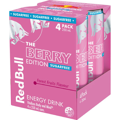 Red Bull Sugarfree Energy Drink Berry Edition 250ml X 4 Pack