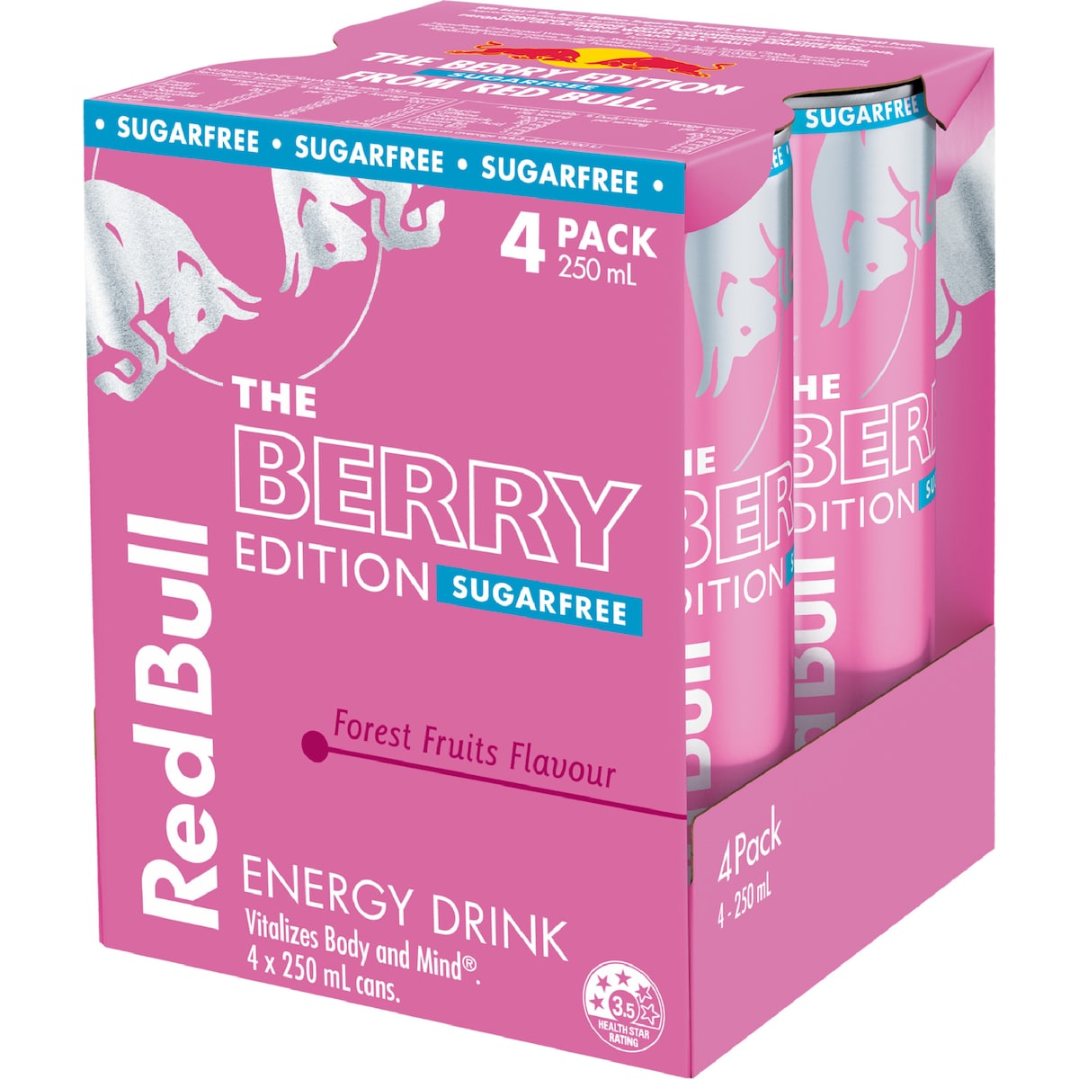 Red Bull Sugarfree Energy Drink Berry Edition 250ml X 4 Pack