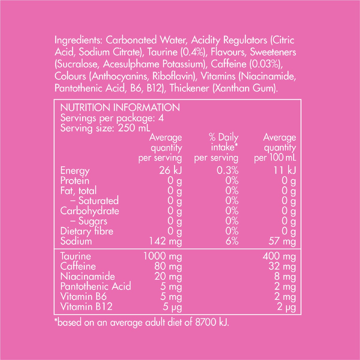 Red Bull Sugarfree Energy Drink Berry Edition 250ml X 4 Pack