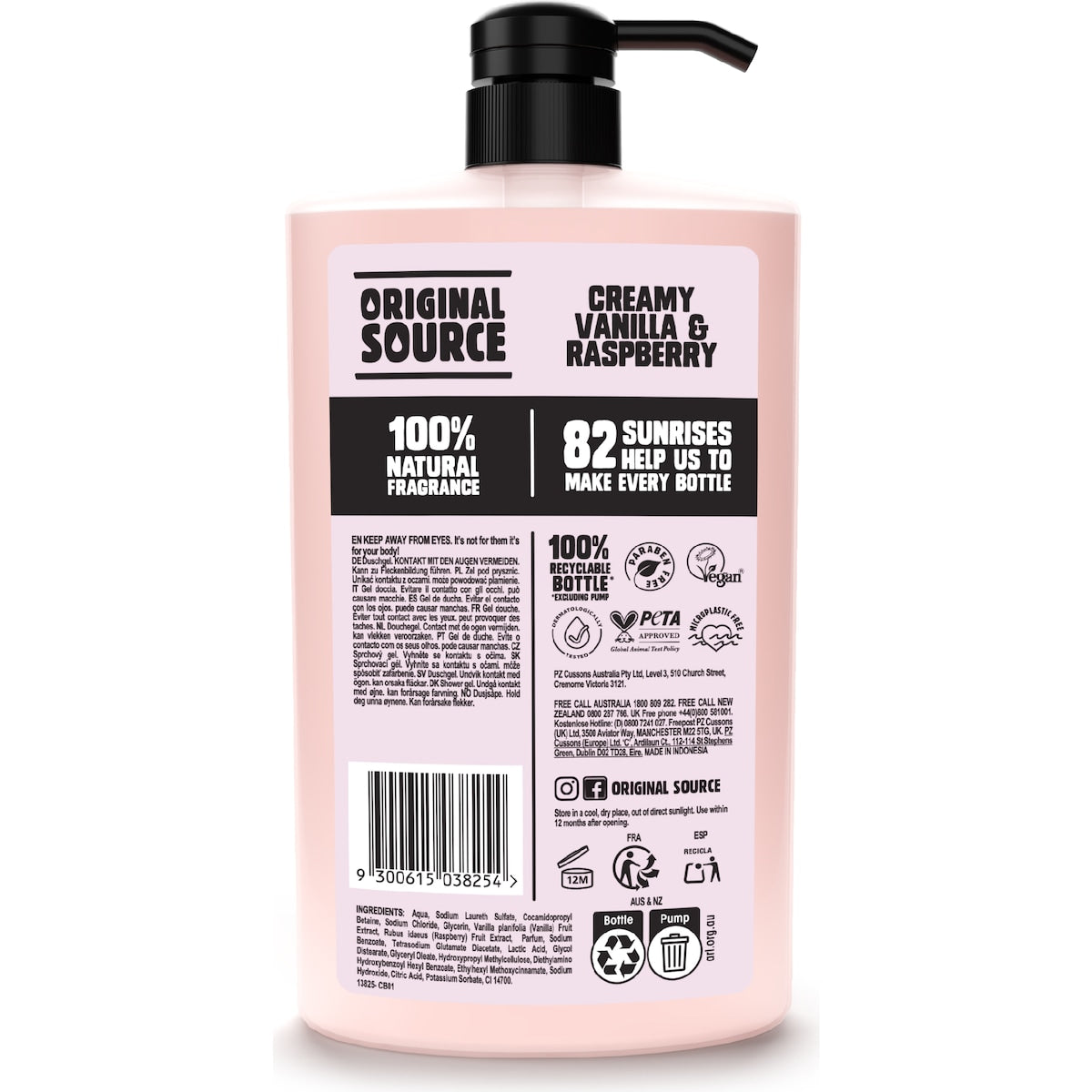 Original Source Shower Gel Creamy Vanilla & Raspberry 1l