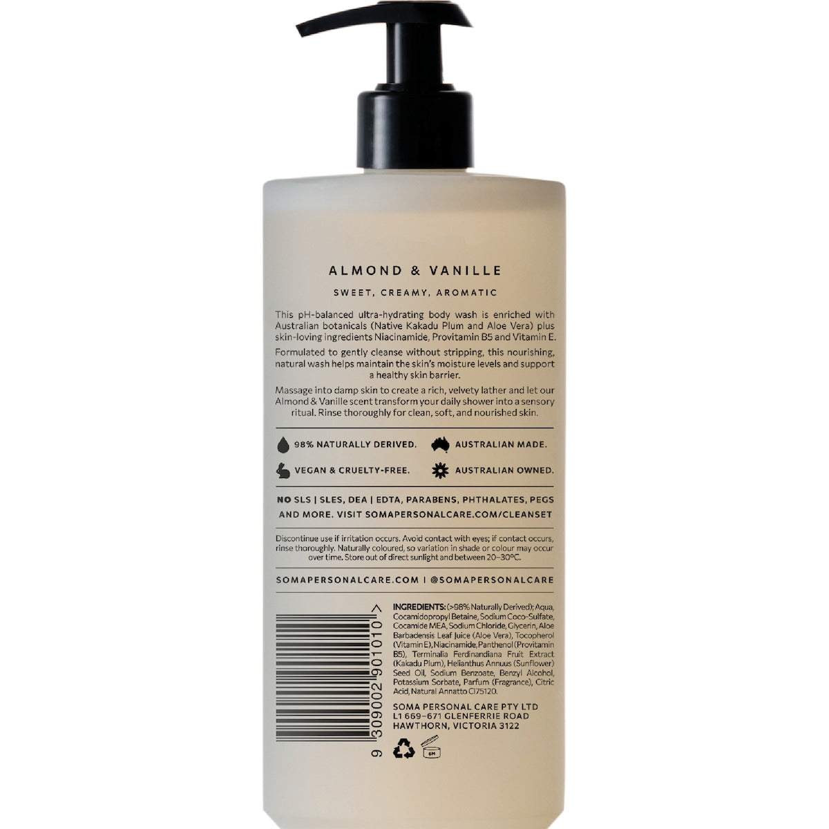 Soma Body Wash Almond & Vanille 750ml