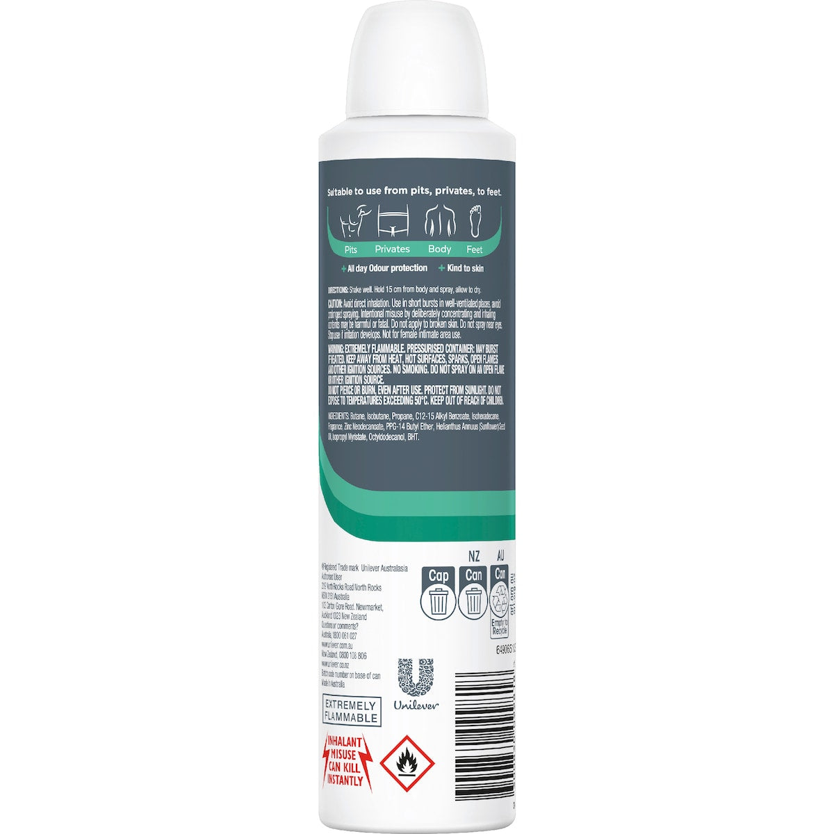 Dove Men+care Whole Body Deodorant Aerosol Fig Suede 230ml
