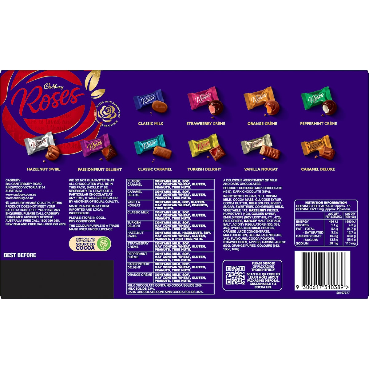 Cadbury Roses Chocolate Gift Box 380g