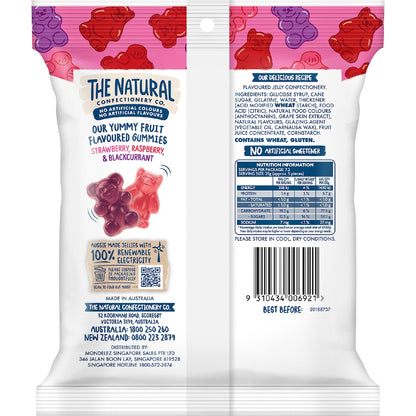 The Natural Confectionery Co. Gummy Bears Berry Lollies 180g