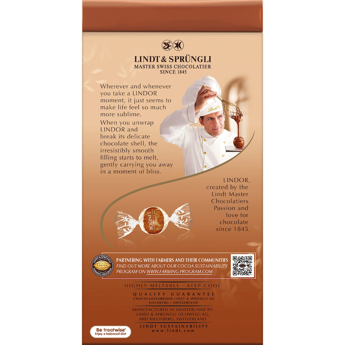 Lindt Lindor Tiramisu Chocolate Pouch 123g