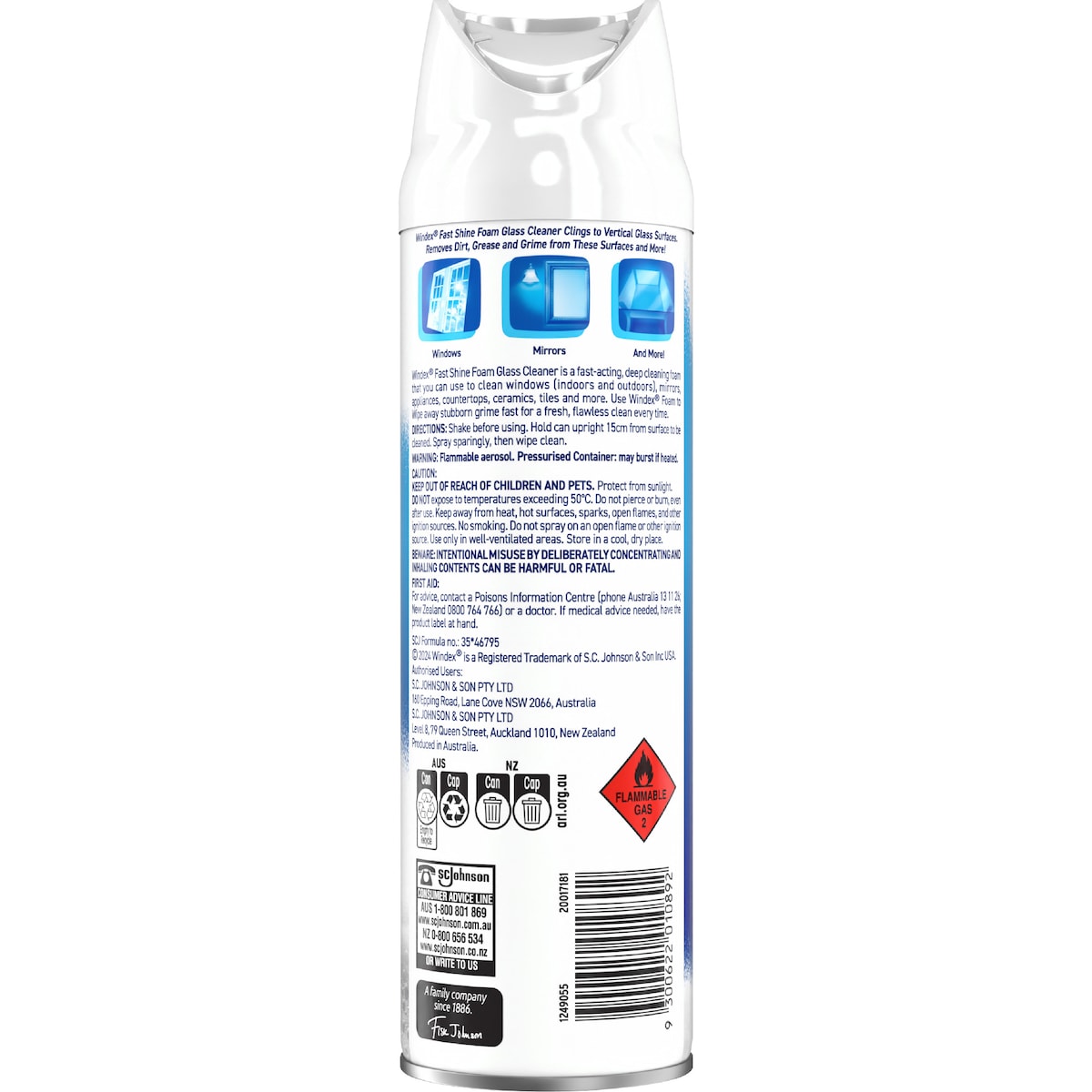 Windex Power Foaming Window Cleaner Fresh Scent 500g