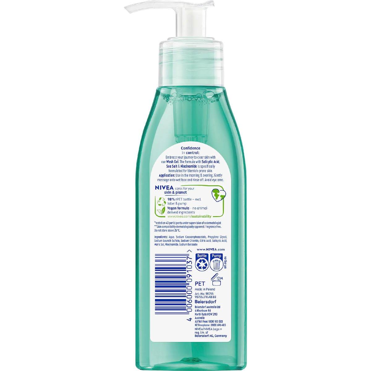 Nivea Derma Skin Clear Wash Gel 150ml