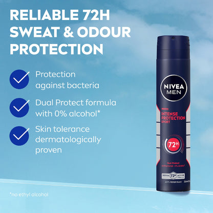 Nivea Men Intense Protection Sport 72hr Antiperspirant Deodorant 250ml