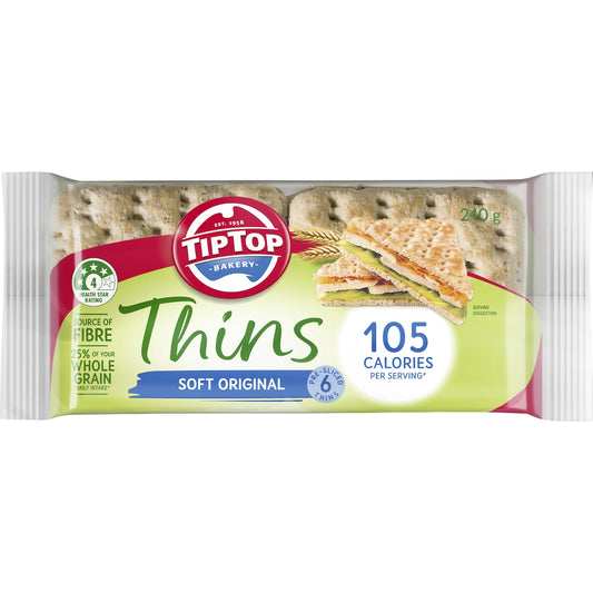 Tip Top Sandwich Thins Original Bread Bakery 6 Pack