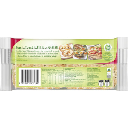 Tip Top Sandwich Thins Wholemeal Bread Bakery 6 Pack