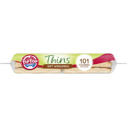 Tip Top Sandwich Thins Wholemeal Bread Bakery 6 Pack