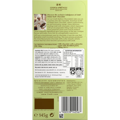 Lindt Dubai Style Chocolate Block 145g