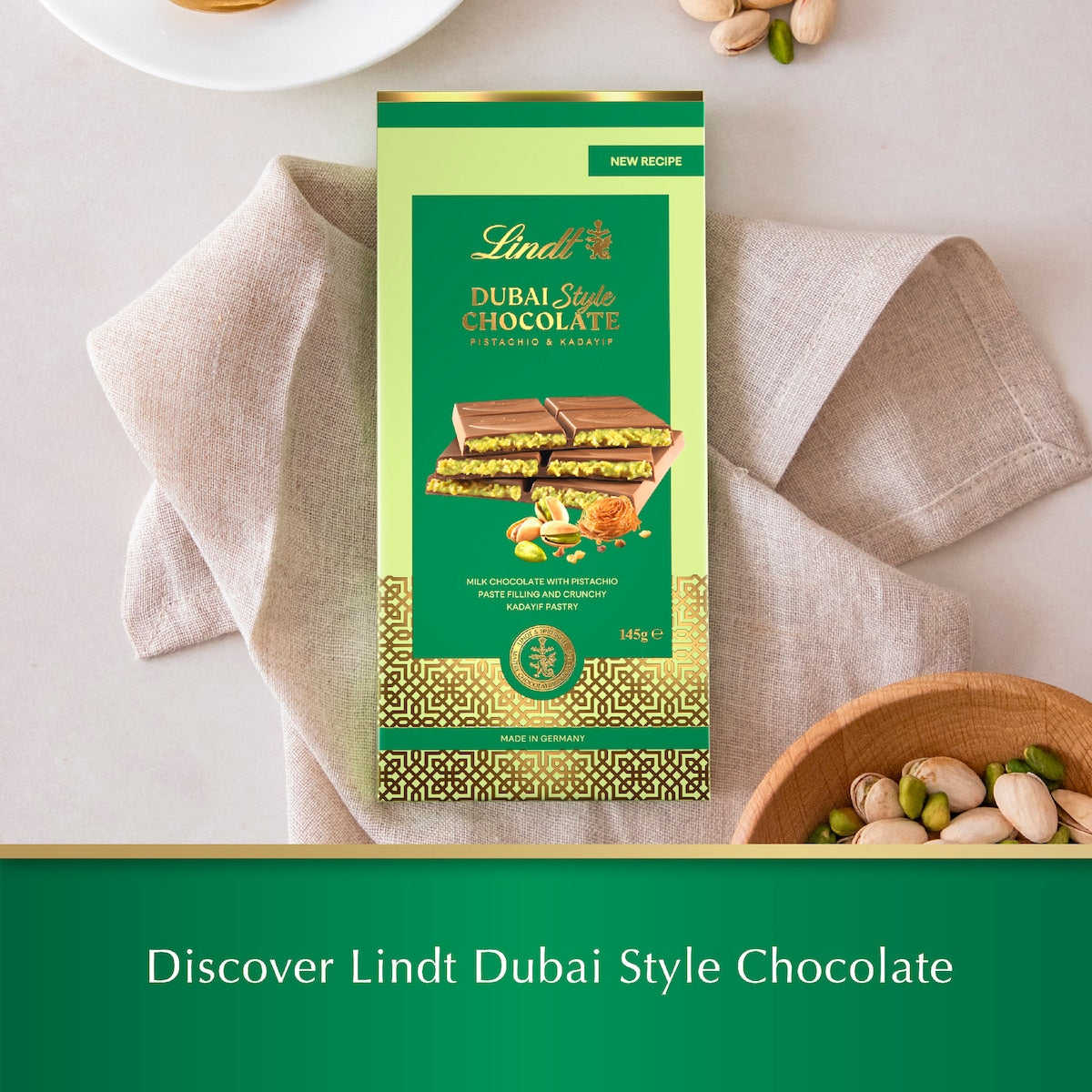 Lindt Dubai Style Chocolate Block 145g