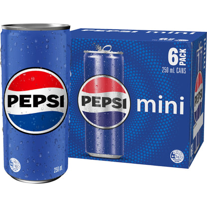 Pepsi Soft Drink Cans 250ml X 6 Pack