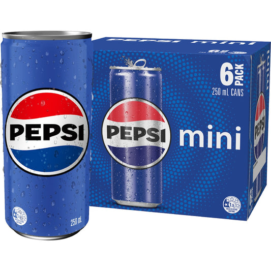 Pepsi Soft Drink Cans 250ml X 6 Pack